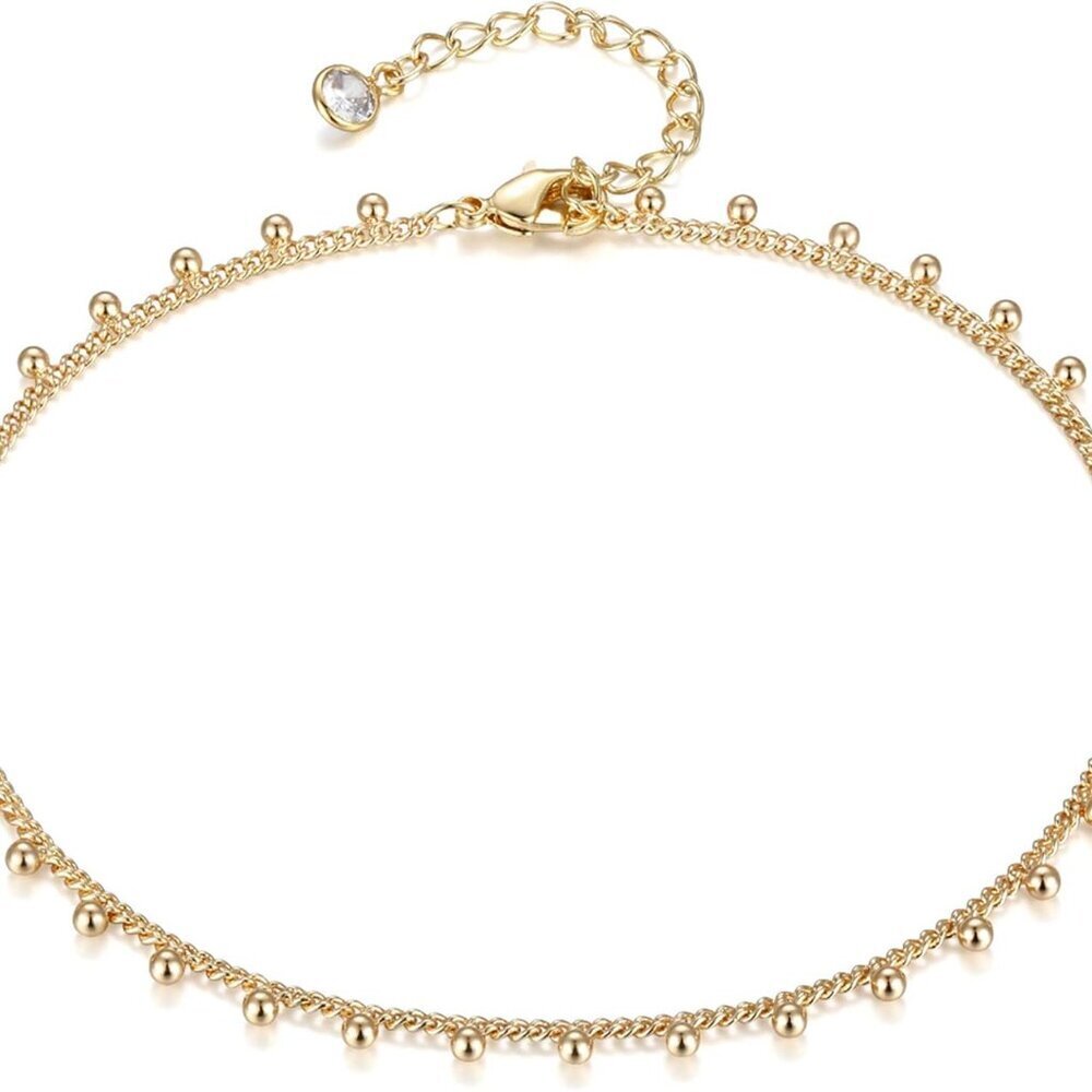 Anklet Bracelets for Women Gold Plated Dainty Waterproof Anklet Charm Bracelet S